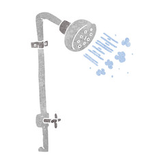 retro cartoon shower
