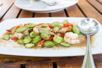 Stir-fried Stink Beans with shrimp