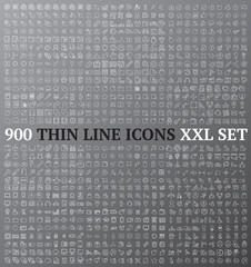 Thin line icons exclusive XXL collection
