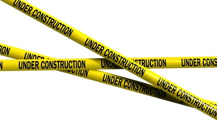 under construction tape - isolated