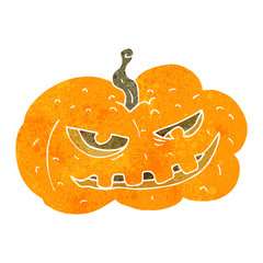 retro cartoon halloween pumpkin