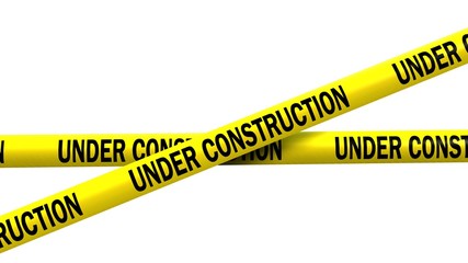 under construction tape - isolated - 103706383