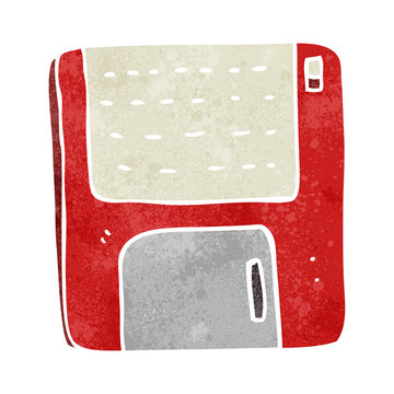 retro cartoon old computer disk