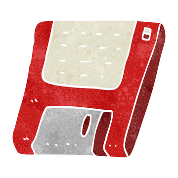 retro cartoon old computer disk