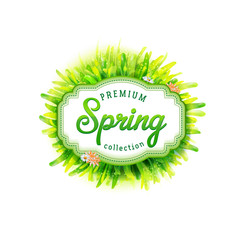 Premium Spring collection vector label