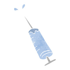 retro cartoon medical needle
