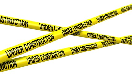 under construction tape - isolated