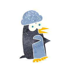 retro cartoon penguin