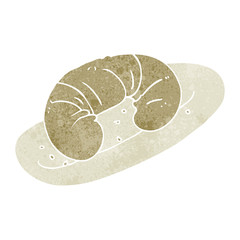 retro cartoon croissant