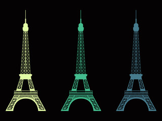Fototapeta na wymiar Eiffel Tower. Isolated object. Paris. Vector illustration.