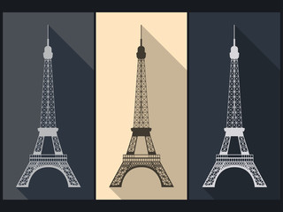 Eiffel Tower. Isolated object. Paris. Vector illustration.