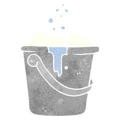 retro cartoon cleaning bucket