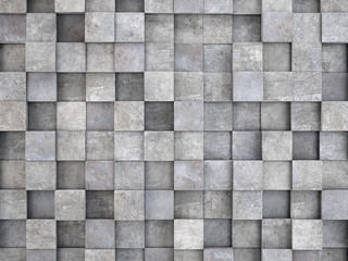 wall of concrete cubes