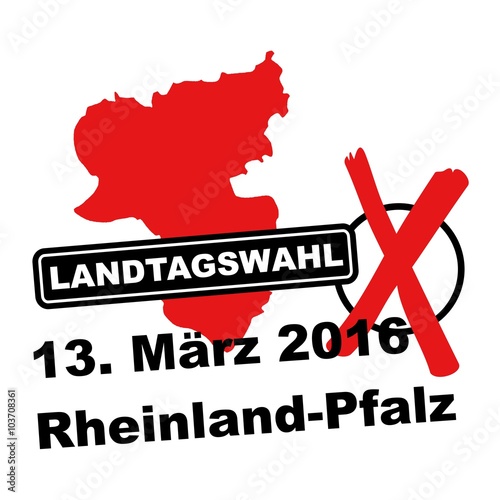 "Rheinland-Pfalz - Wahl am 13.03.2016 - Logo, Landesgrenze ...