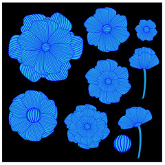 Hand drawing floral vector