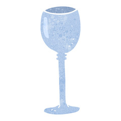 retro cartoon wine glass
