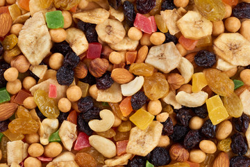 Dried fruits and nuts mix - obrazy, fototapety, plakaty