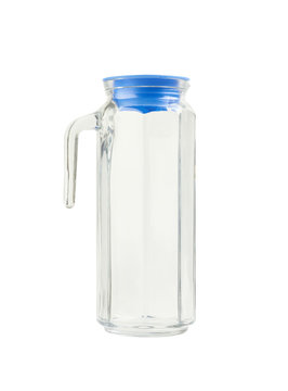 Glass pitcher with lid isolated