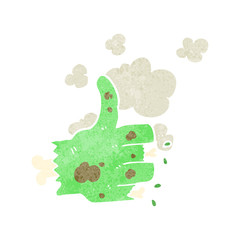 retro cartoon zombie hand
