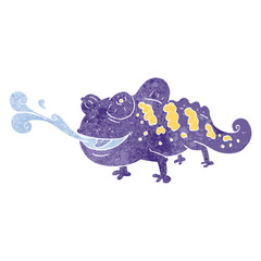 retro cartoon chameleon