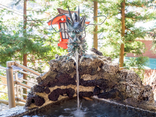 Well and clean water front of Japan temple