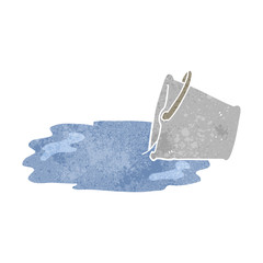 retro cartoon spilled bucket © lineartestpilot
