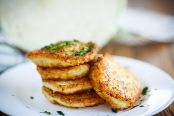 Vegetable fritters with cabbage and dill 