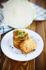 Vegetable fritters with cabbage and dill 