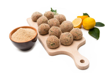 Polpette panate, breaded beef meatballs