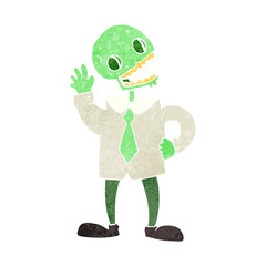 retro cartoon zombie businessman