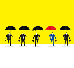 The unique / Only one business man has different color.