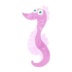 retro cartoon seahorse