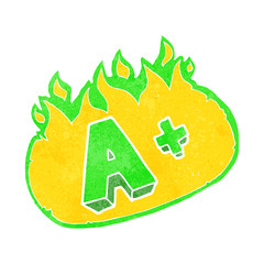 retro cartoon A grade symbol