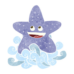 retro cartoon starfish