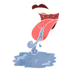 retro cartoon mouth drooling