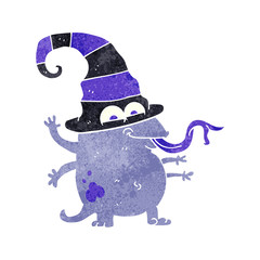 retro cartoon halloween alien