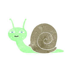 retro cartoon cute snail