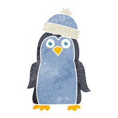 retro cartoon penguin