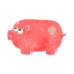 retro cartoon piggy bank