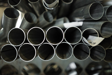 stack of round pipes