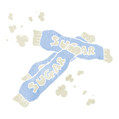 retro cartoon packets of sugar