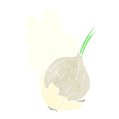 retro cartoon garlic