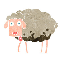 retro cartoon muddy sheep