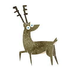 retro cartoon stag