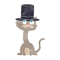 retro cartoon cat in top hat
