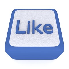 Like icon, blue cube with snow