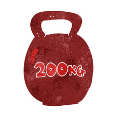 retro cartoon 200kg kettle bell