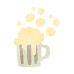 retro cartoon foamy beer