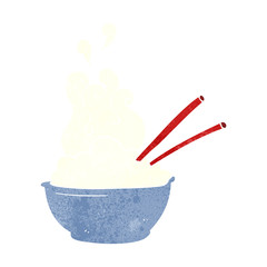 retro cartoon bowl of rice