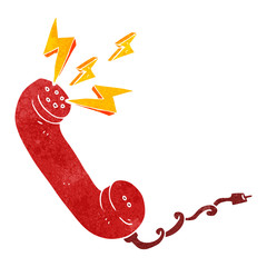 retro cartoon telephone receiver